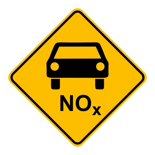 NOx coche y señal de tráfico — Vector de stock