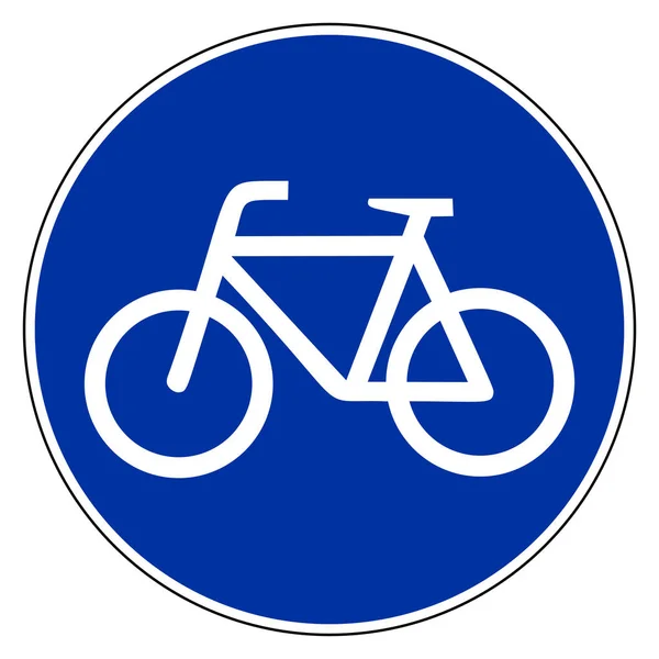 Fahrrad und blaues Schild — Stockvektor