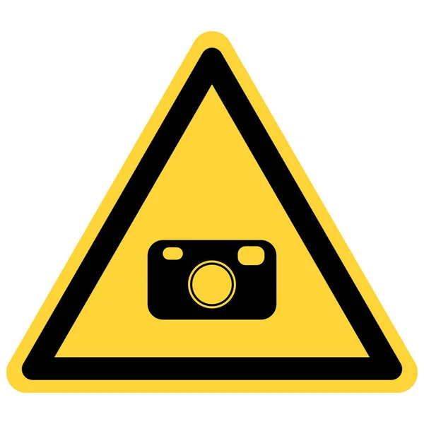 Caméra et signe de danger — Image vectorielle