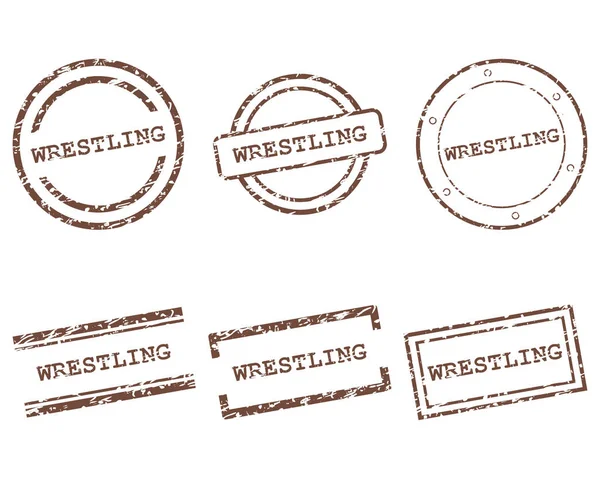 Wrestling frimärken — Stock vektor