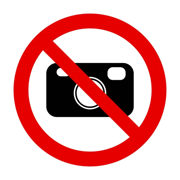 Fotocamera e divieto segno — Vettoriale Stock