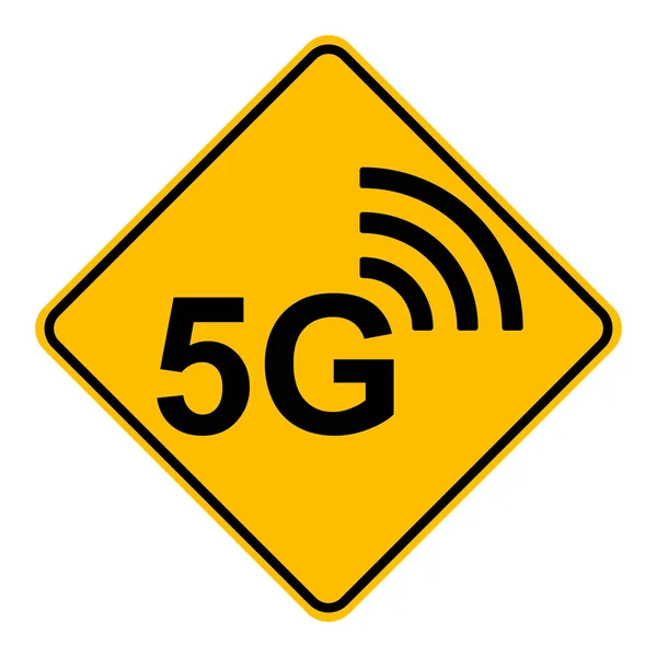 5G wireless and road sign — Stock Vector