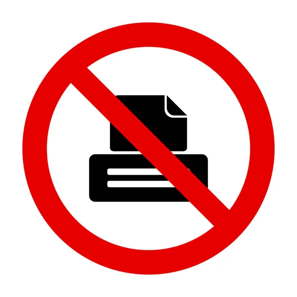 Принтер і знак заборони — стоковий вектор