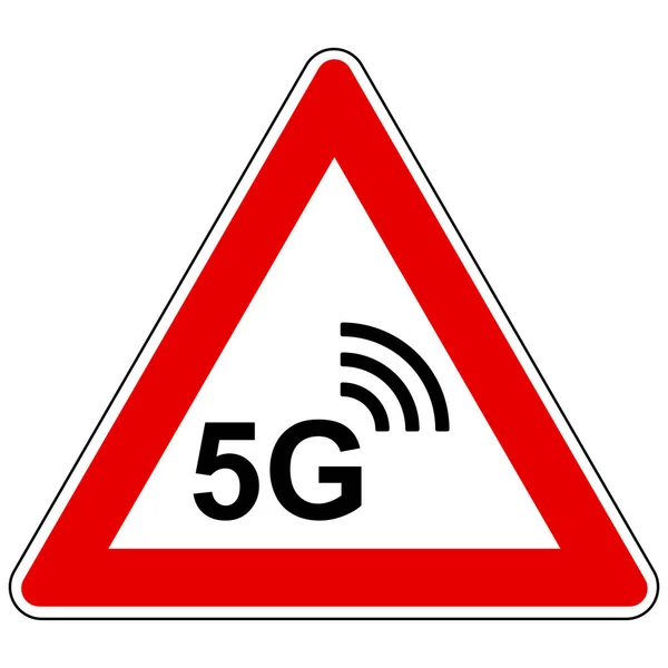 Segnale wireless 5G e attenzione — Vettoriale Stock