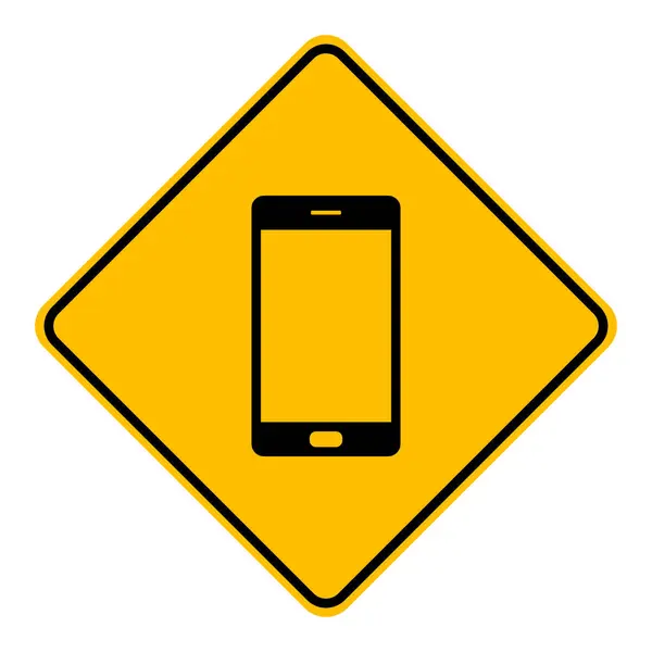 Smartphone et panneau routier — Image vectorielle