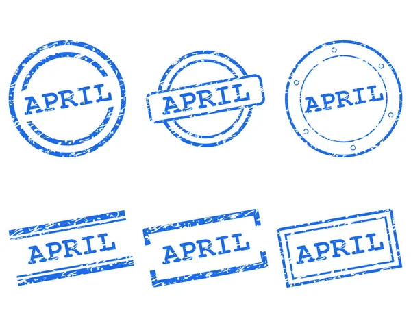 4 月的邮票 — 图库矢量图片