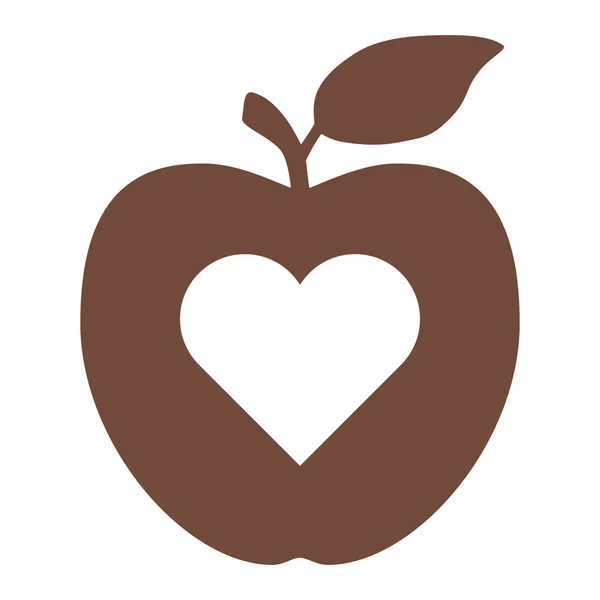 Καρδιά και το μήλο — Διανυσματικό Αρχείο