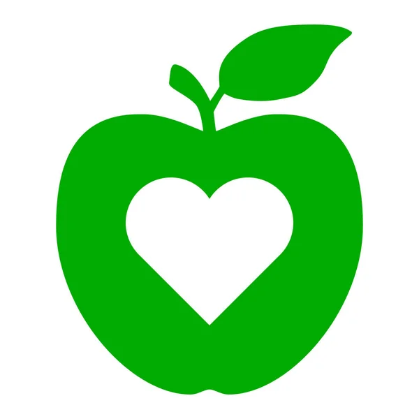 Herz und Apfel — Stockvektor