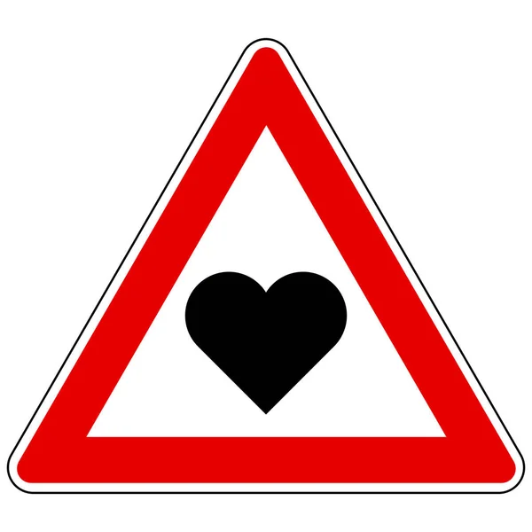 Heart and attention sign — Stock Vector