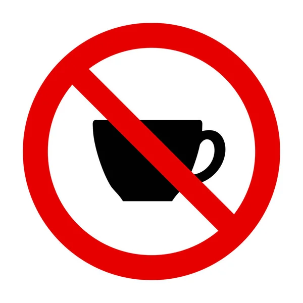 컵 및 금지 표지판 — 스톡 벡터