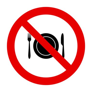 Çatal bıçak takımı ve yasaklama işareti