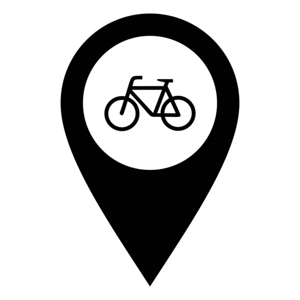 Vélo et broche de localisation — Image vectorielle