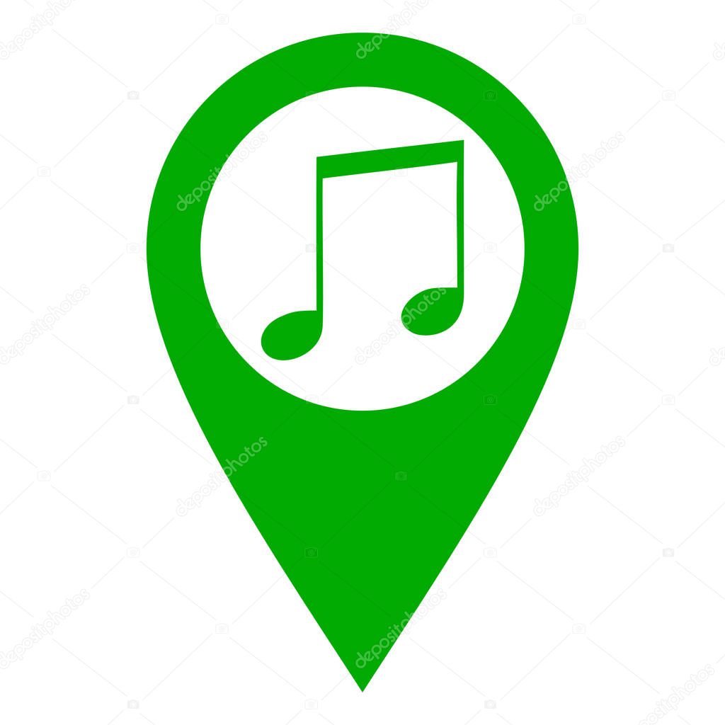 Music note and location pin