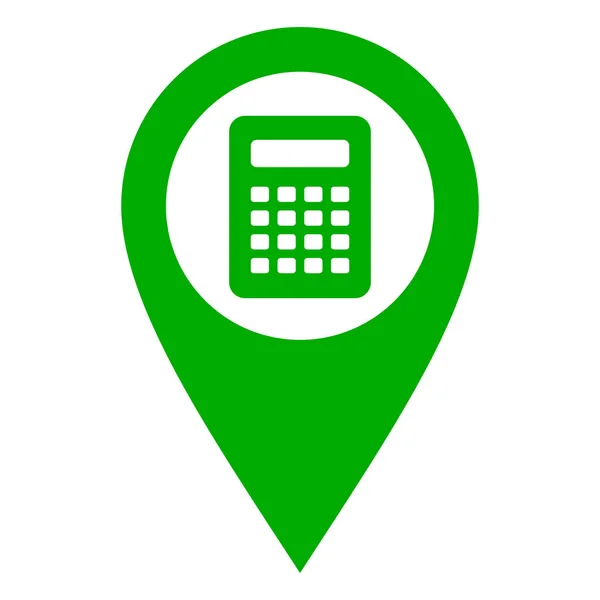 Calculador e pino de localização —  Vetores de Stock