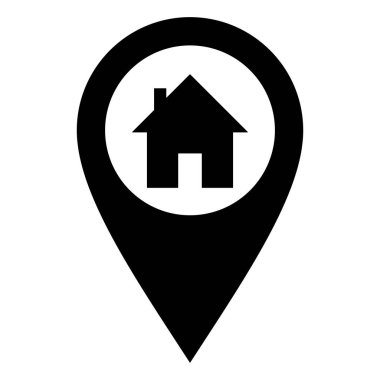 Home and location pin clipart