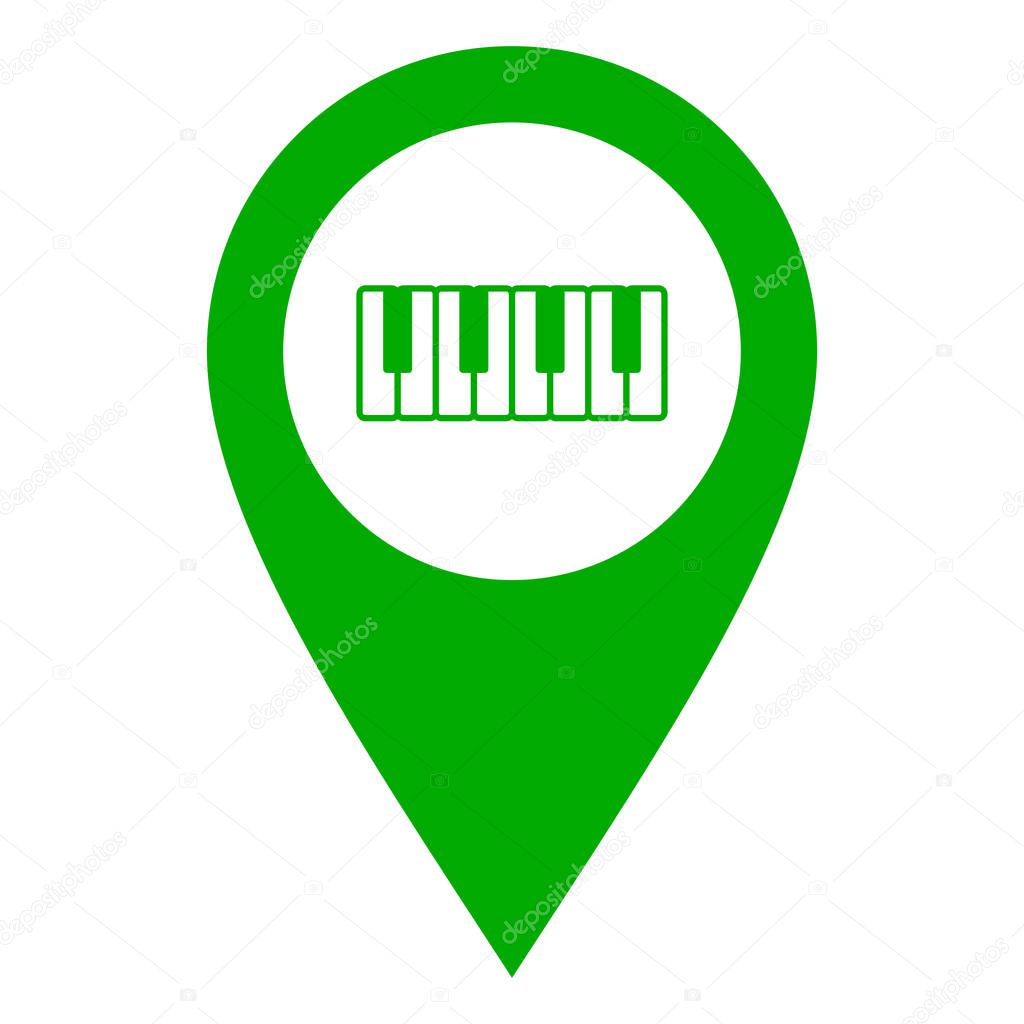 Keyboard and location pin