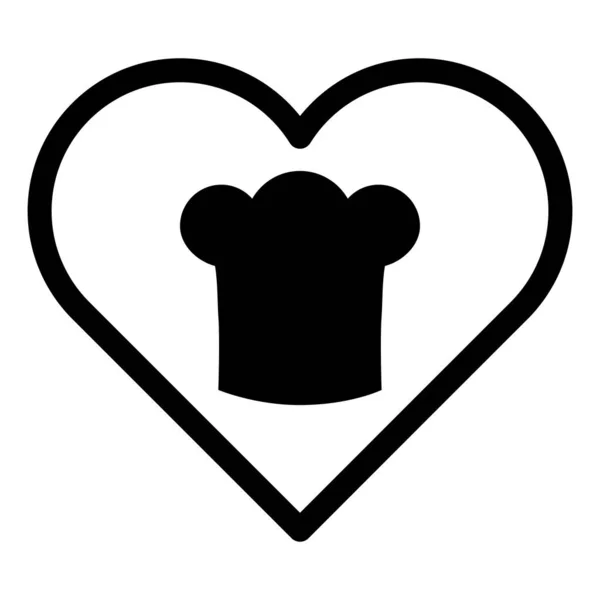 Chapeau de chef et coeur — Image vectorielle