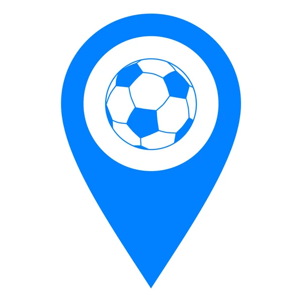 Ballon de football et broche de localisation — Image vectorielle