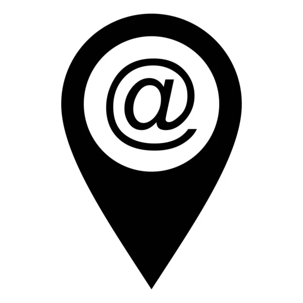 電子メールの記号と場所のピン — ストックベクタ