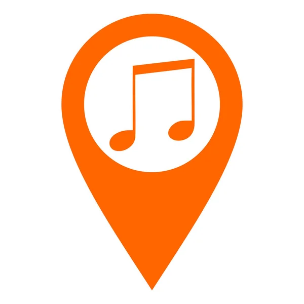 Note de musique et pin de localisation — Image vectorielle