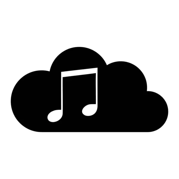 Note de musique et nuage — Image vectorielle