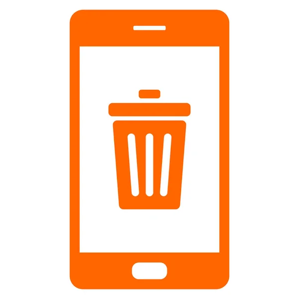 Tempat sampah dan smartphone - Stok Vektor