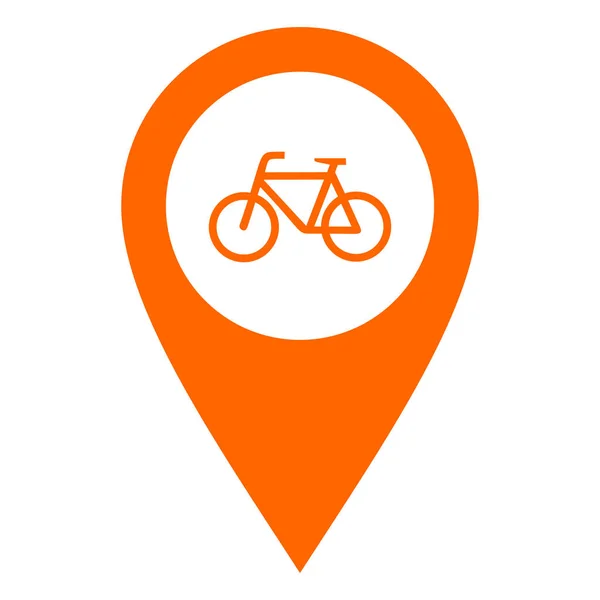 Bicicleta e pino de localização —  Vetores de Stock