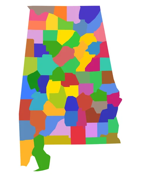 Mapa exacto de Alabama — Vector de stock