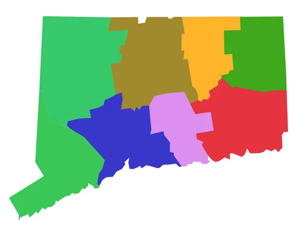 Mapa exato de Connecticut — Vetor de Stock