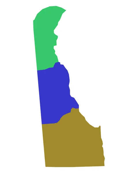 Mapa exato de Delaware — Vetor de Stock