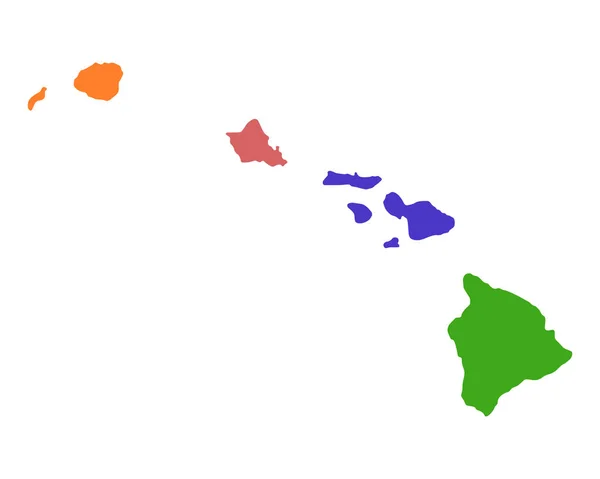 Mapa exato de Havaí —  Vetores de Stock