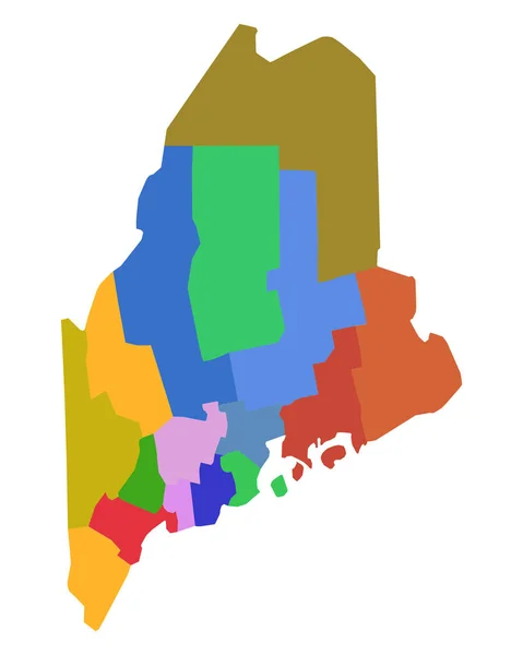 Pontos térképet a Maine — Stock Vector