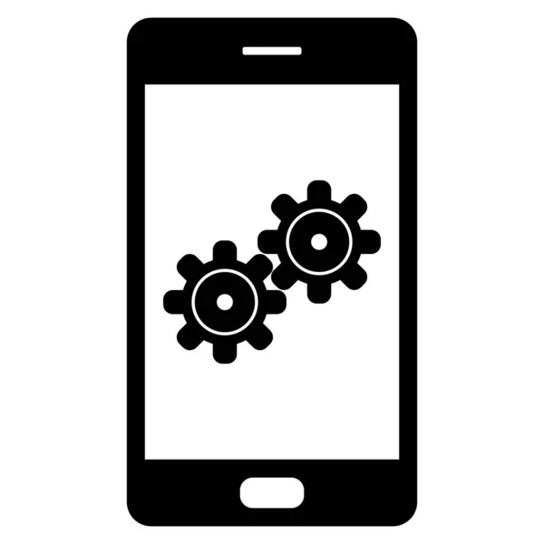 Gears and smartphone — Stock Vector