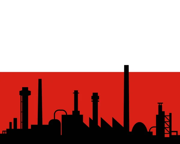 Industria e bandiera della Polonia — Vettoriale Stock