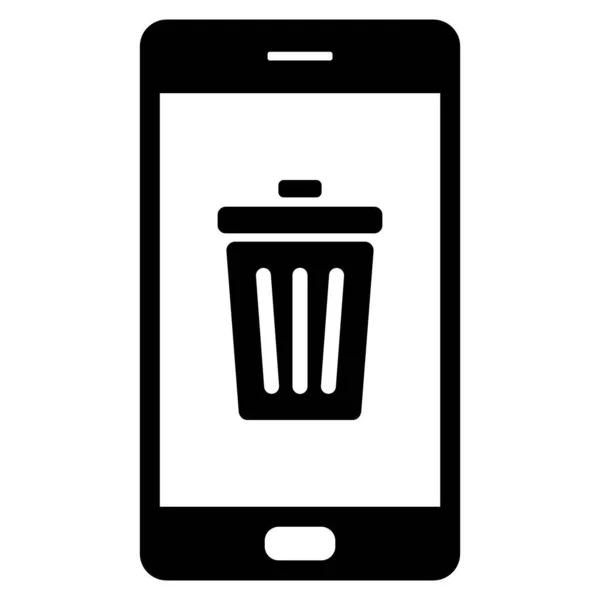 Odpadové koše a smartphone — Stockový vektor