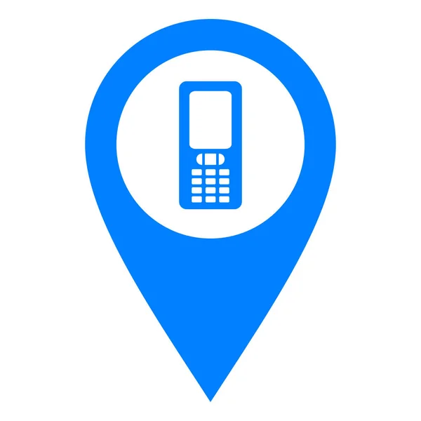 Teléfono móvil y pin de ubicación — Archivo Imágenes Vectoriales
