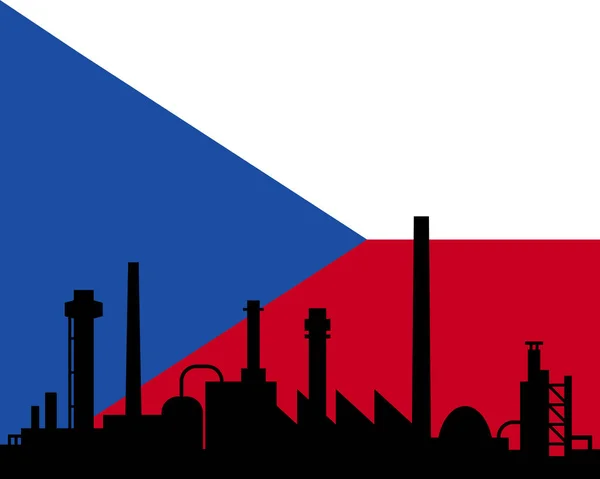 Industrie und Flagge der Tschechischen Republik — Stockvektor