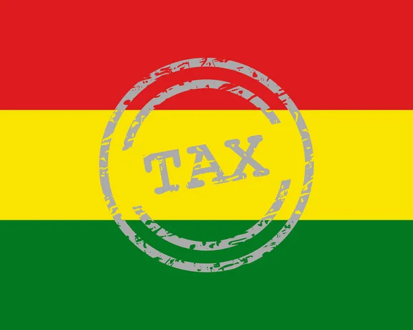 Sello de impuesto y bandera de Bolivia — Vector de stock