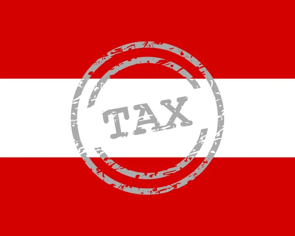 오스트리아의 세금 스탬프와 국기 — 스톡 벡터
