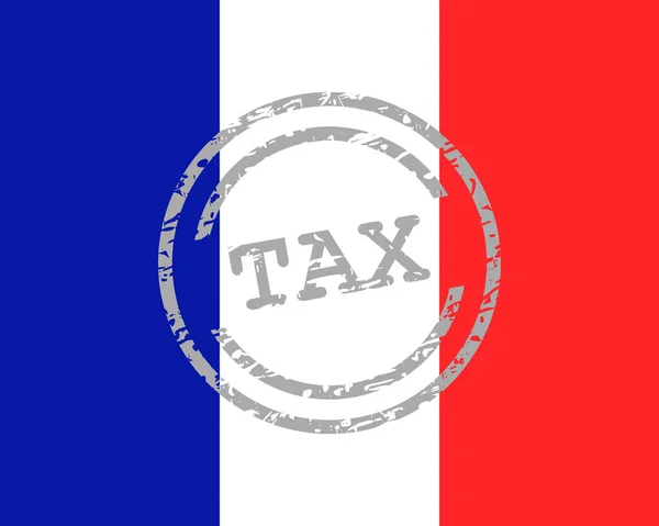 Timbre fiscal et drapeau de France — Image vectorielle