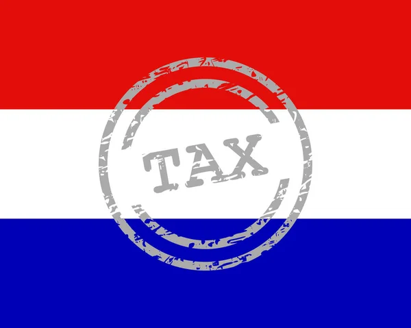 Sello fiscal y bandera de los Países Bajos — Vector de stock