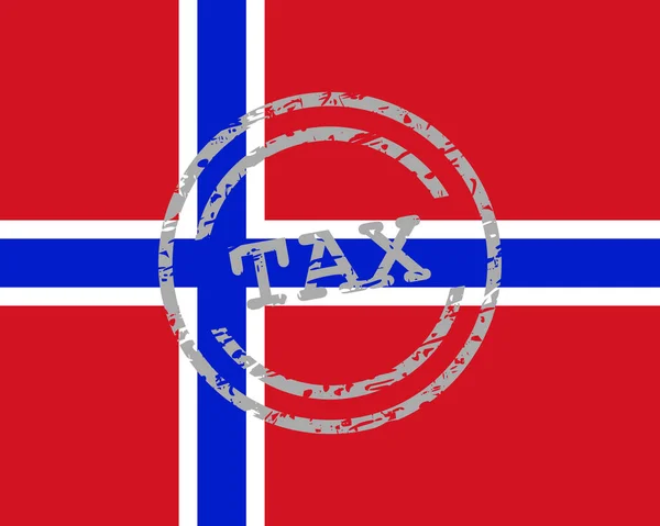 ノルウェーの税切手と旗 — ストックベクタ