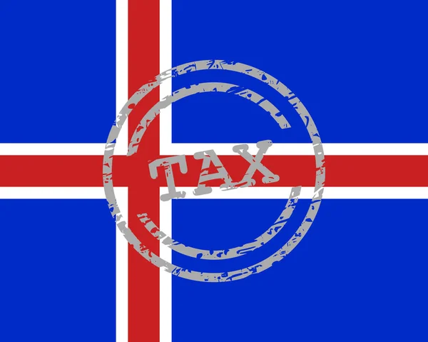 Tax stamp and flag of Iceland — Stock Vector