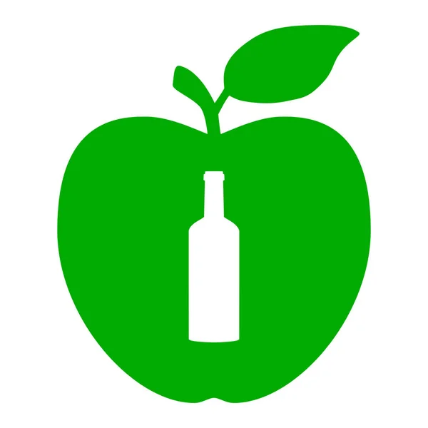 Flasche und Apfel — Stockvektor