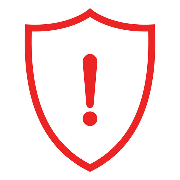 Восклицательный знак и щит
