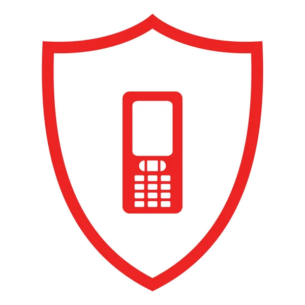 Mobiele telefoon en afscherming — Stockvector