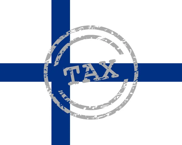 핀란드의 세금 스탬프와 국기 — 스톡 벡터