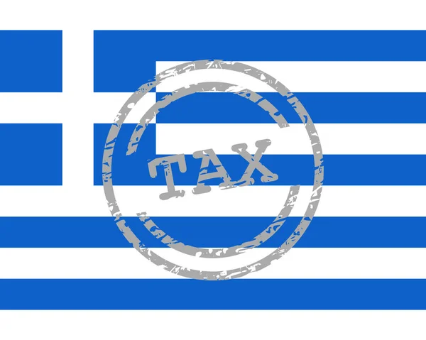 Податковий штамп і прапор Греції — стоковий вектор