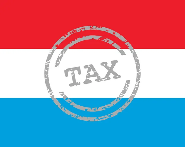 Sello fiscal y bandera de Luxemburgo — Vector de stock