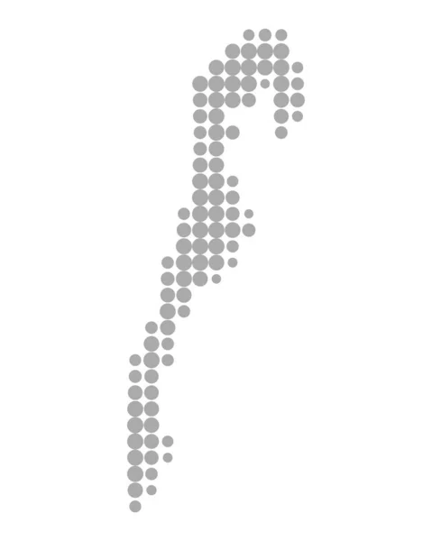 Carte précise de Hiddensee — Image vectorielle